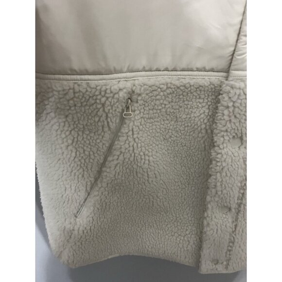 Adidas Wings & Horn Off White Sherpa Jacket Coat Men Size L Button Down Front - Picture 5 of 12